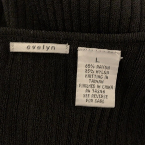 EVELYN Womens Black Cardigan‎ Knit Sweater Size L - Picture 6 of 8